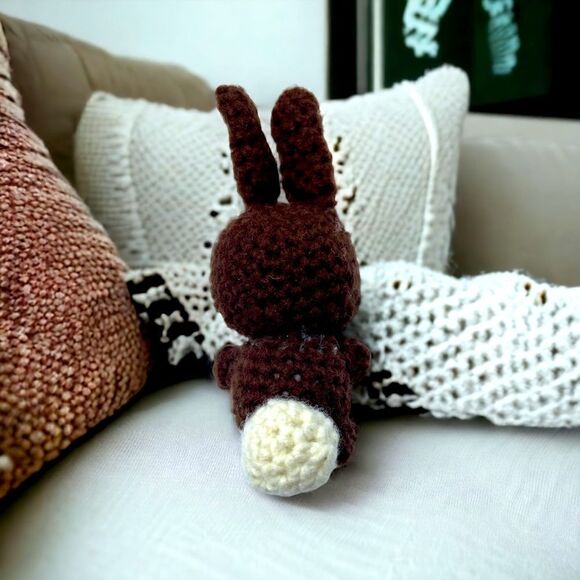Jason’s Creations l Hand-crocheted l Chocolate Brown Bunny l Amigurumi l 6” New - Picture 7 of 11